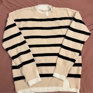 Cream and black striped sweater